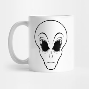 Gray Cartoon Alien Head - Lined Mug